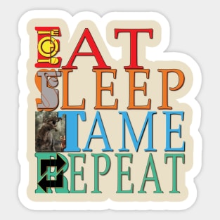 Eat Sleep Tame Repeat Sticker